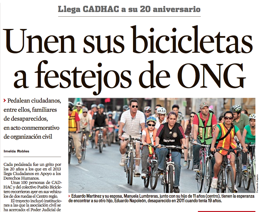 nota el norte pedaleada DDHH