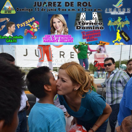 Proselitismo político Margarita Arellanes en Juárez de Rol